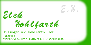 elek wohlfarth business card